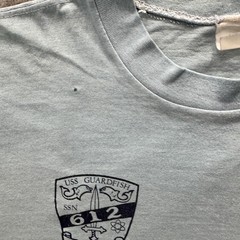 Vintage USS Guardfish SSN 612 Shirt Mens Medium Blue Submarine Navy 80s SS