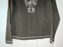 Men’s Vintage Y2K EXPRESS Long Sleeve American Indian #4 Shirt – Green – Small