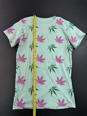 Vibes Pot Leaf TShirt Mens Small Graphic Print Green Purple Slim Fit
