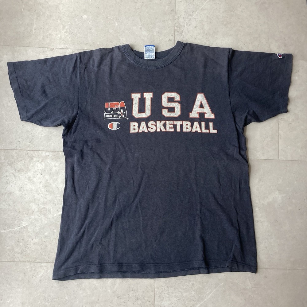 vintage 90s champion usa basketball team faded tee size large