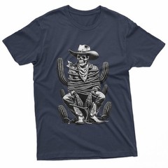 Skeleton Cowboy Cactus Desert Alt Goth Western Gothic Skull T-Shirt