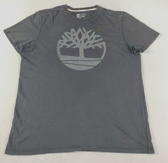 Timberland Shirt Mens 2XL Lot 2 Gray Black Tree Logo Graphic Tee Tagless Organic