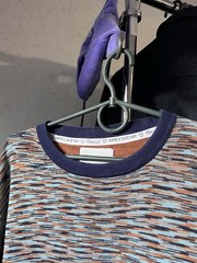 Percival Blue and Orange with Dynamic Pattern Knit Textured T-shirt tee size m
