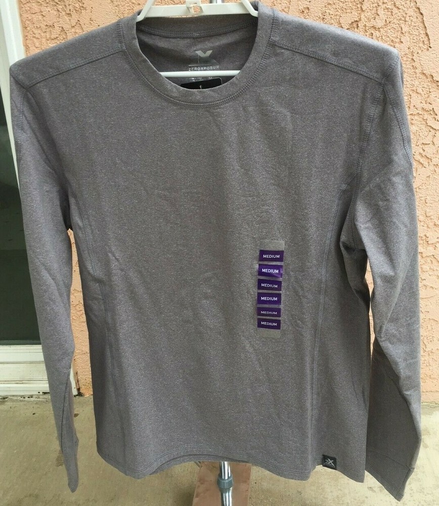 Mens Zeroxposur Brushed Fleece Stretch Layering T Shirt Gray Choose Size