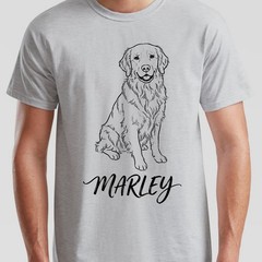 Personalised Unisex T Shirt Custom Pet Photo And Name Dog Cat Portrait Tee