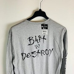 New Salt Life Mens Large T-Shirt Bait & Destroy Graphic Long Sleeve Gray NWT