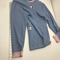 ALAB Mens Novelty Embroidered Pullover Shirt Size L Multicolor Stripe Eat Dirt F