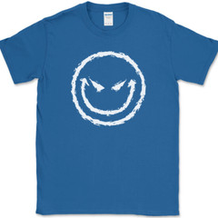 Evil Smiley Face T-Shirt Funny Rebel Biker Humor Sarcastic DJ Club Tee