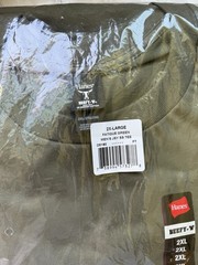 Set Of 2 Hanes Beefy-T Cotton Crew Neck T-Shirt 5180 Maroon & Green Size 2XL NEW