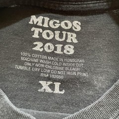 Migos Shirt Mens XL Black 2018 Culture II Tour North American Concert Rap Tee