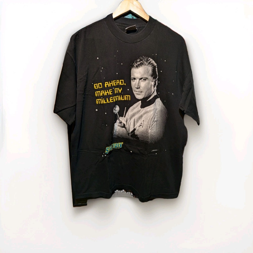 Vintage 90s Stanley Desantis Captain Kirk Star Trek T-Shirt USA Made XL
