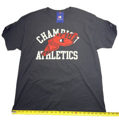 New CHAMPION Men’s XL Black Classic Heavy Weight Short Sleeve Tee with Logo