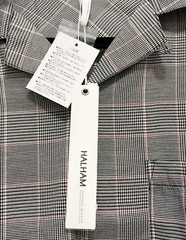 Halham, Mens Long Sleeve Gray and White Plaid Button Down Shirt, Medium