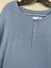 Mugsy Mens Shirt XL Blue Henley Cashmere Blend Soft Casual Capsule Street