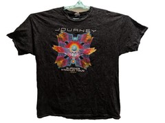 Journey 2024 Summer Stadium Tour T-Shirt Mens 2XL Black Acid Wash Concert Tee