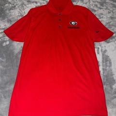 Nike Georgia Bulldogs Red Polo Shirt Men’s XL Powerade Logo Dri-FIT Short Sleeve