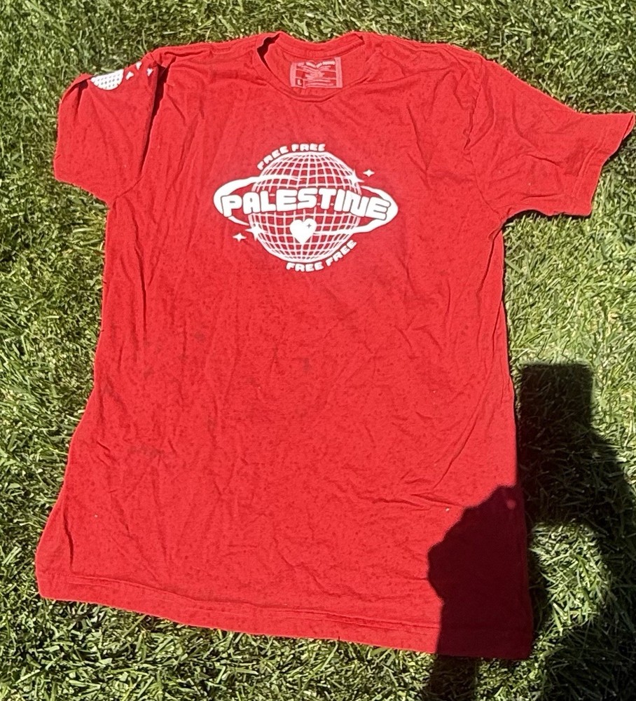 Wear The Peace Unisex Adult Heavy Tee Red Palestine *flaw