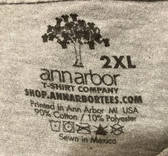 Men’s Ann Arbor Gray Short Sleeve Graphic Print Pullover T-Shirt Sz 2XL