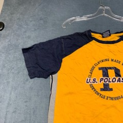 U.S. Polo Assn T-Shirt Mens Medium Yellow Navy Graphic Print Casual Crew Neck