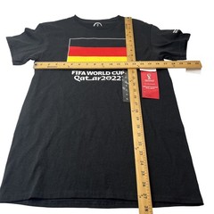 FIFA World Cup Qatar 2022 Germany T-Shirt Mens Small Black NEW Soccer Fan Tee