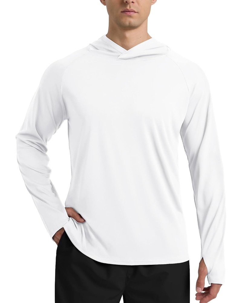 Long Sleeve Men’s Fishing Hoodies UV Protection UPF 50+ Outdoor Shirts for Men