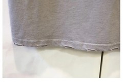 Men’s Punk Rock Distressed T-Shirt Safety Pin Hollow Out High Street Hip Hop Top