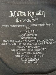 Jujutsu Kaisen Mens TShirt Size XL Crunchyroll Graphic Design Black 100% Cotton