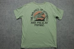 RVCA Balance Of Opposites Shirt Mens Medium Green Crocodile Sunset Graphic Tee