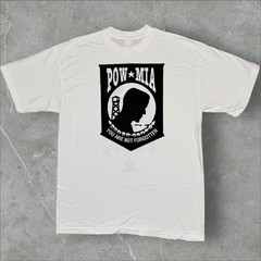 Vintage POW MIA USA Flag Military Memorial Event Single Stitch T Shirt – Large