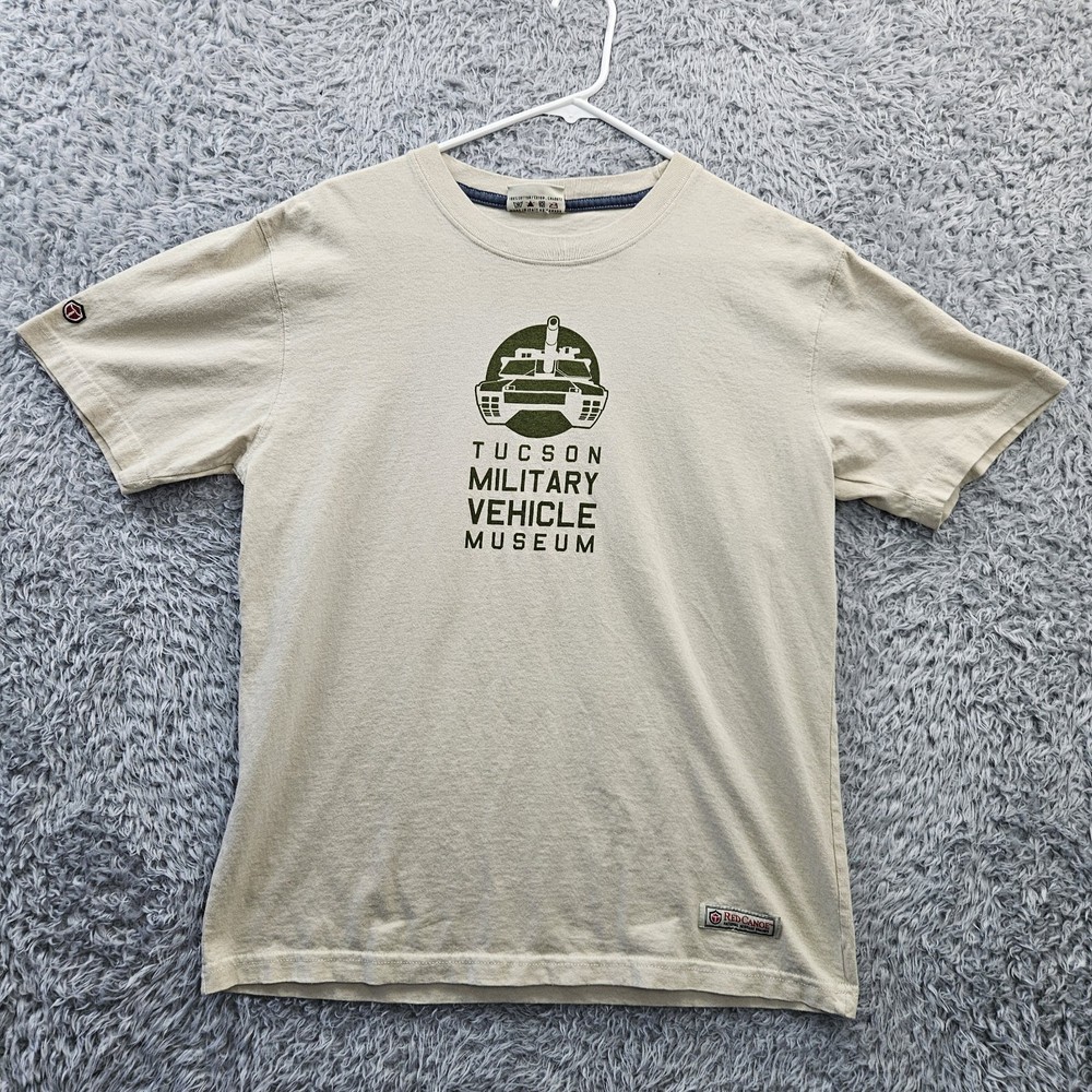 Tucson Military Vehicle Museum T Shirt Large Beige Cotton Vintage Y2K