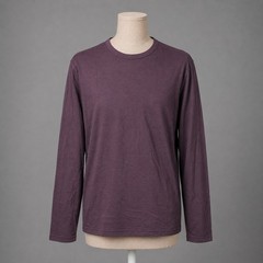 Pact Mens Organic Cotton Long Sleeve Crewneck T Shirt Size M Purple Casual Daily