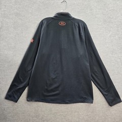 Under Armour Men Shirt Large Black Logo All Season Gear 1/4 Zip Fitted