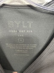 Bylt Drop Cut Lux S/S Mens Shirt Tee Size Medium Green Crewneck Athletic Fit
