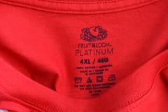 Men’s Fruit of the Loom Platinum 20 UPF Crew Neck T-Shirt 4XLARGE True Red NEW