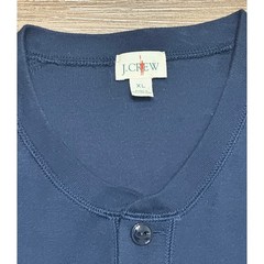 J Crew Oarsman Heritage Brushed Rib Knit Henley Base Layer Shirt Navy Sz XL