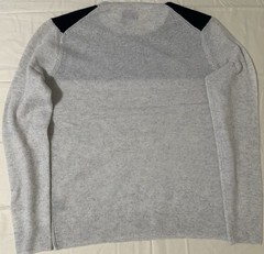 Truth by Republic 100% Cashmere Colorblock Pullover Sweater Gray Black White M