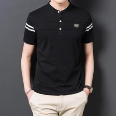 Camiseta De Manga Corta Con Cuello De Pico Para Hombre Moda Ajustada Casual Lujo