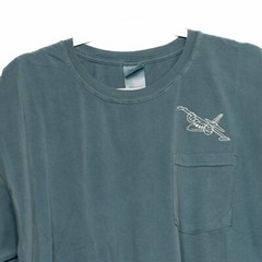 Authentic Pigment Mens Blue T-Shirt Solid Pocket Short Sleeve Round Neck Size XL