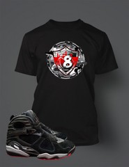 Sneaker Graphic Tee Shirt To Match AIR J8 ALTERNATE BRED Shoe Mens TShirt