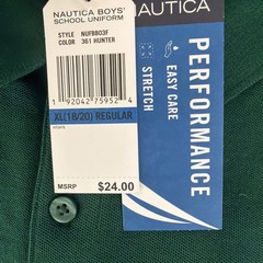 Nautica Boys School Uniform Polo Hunter XL/XG 18/20