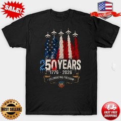 USA 250 Years Shirt, Patriotic Jet Fighter Tee T-Shirt, S to 5XL FREE SHIPPING