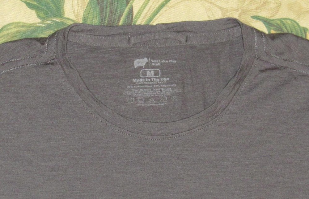 WURU Grey Merino Wool Blend Long Sleeve Base Layer T Shirt Medium