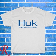 New HUK Fishing Logo Black/Grey/Navy/White Size S-5XL Unisex T-Shirt