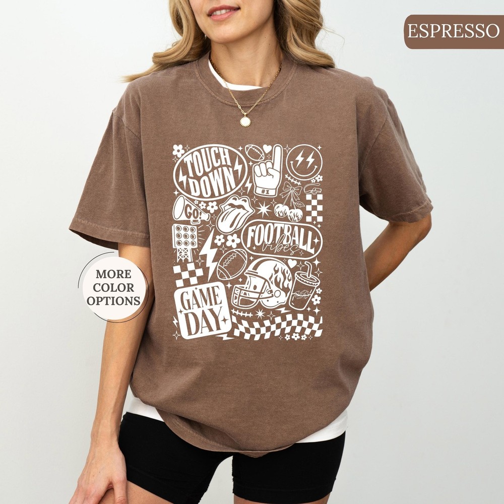 Comfort Colors Retro Football Shirt Woman Football Tee Men Football Gifts