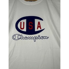 Champion USA Mens Graphic T Shirt Large White Short Sleeve Logo Athletic Tee