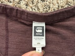 G-Star Raw Long Sleeve Shirt Mens XL Burgandy