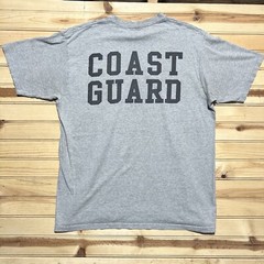 Vintage Coast Guard Spell Out Double Sided Gray Shirt Size Large