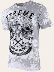 Xtreme Couture By Affliction Men’s T-shirt Blazing Roadway Skull S-5XL