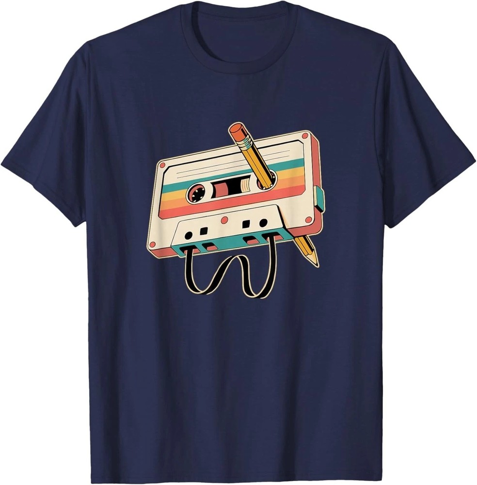 Retro Cassette Tape Pencil 80s 90s T-Shirt
