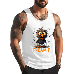 Funny F-Caw-F Black Crow FCawF Humor Quote Bird Meme Tank Top
